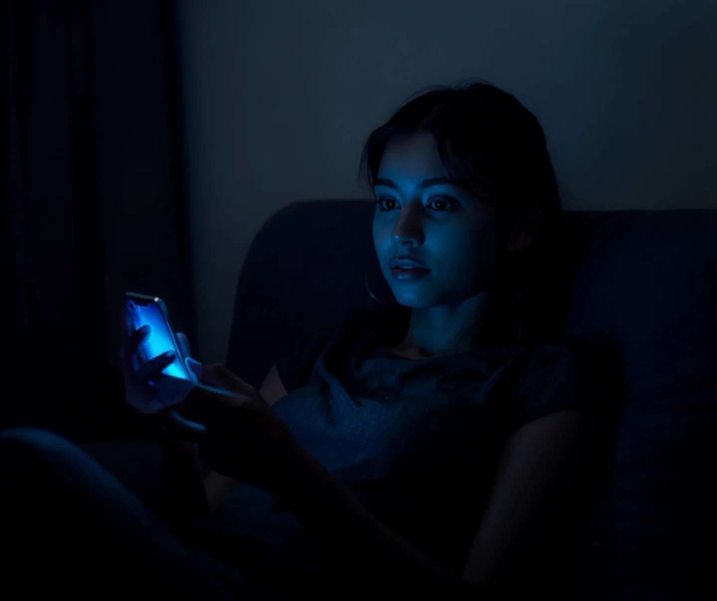 Persona pagando con su teléfono desde casa con tranquilidad